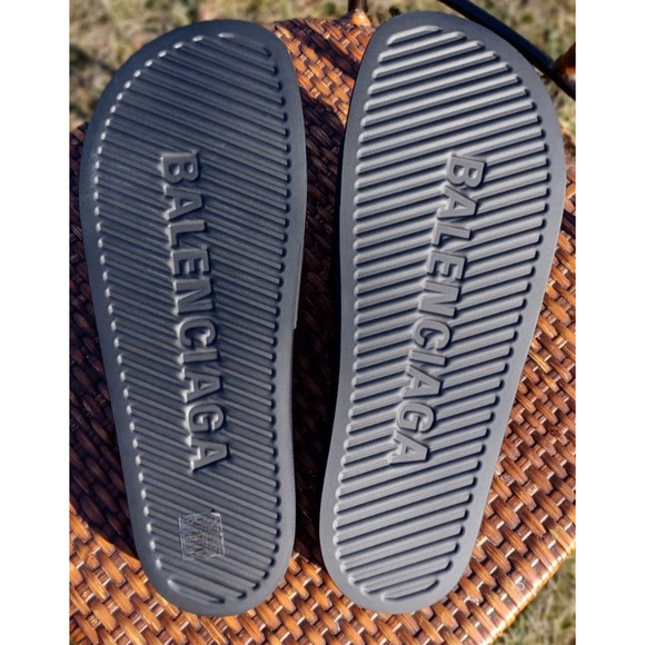 Balenciaga Pool Slides Men's Black Muti Colored Logo Pride US12 EU45 - Picture 8 of 10